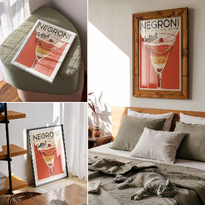 Affiche décorative graphismes de cocktails rétro, élégance et nostalgie