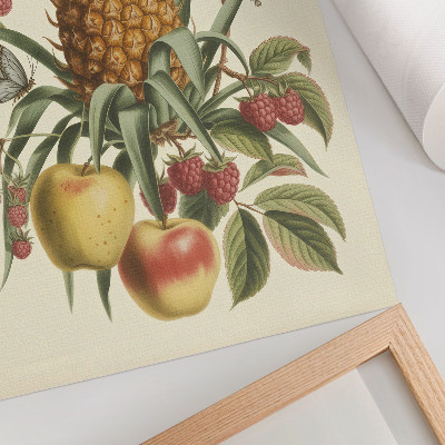 Impression sur toile Style classique, fruits et feuilles en harmonie avec la nature