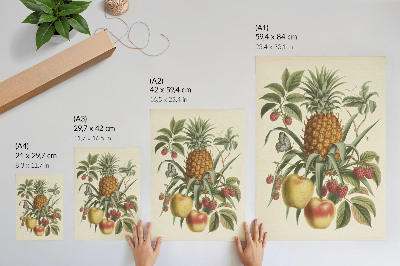 Impression sur toile Style classique, fruits et feuilles en harmonie avec la nature