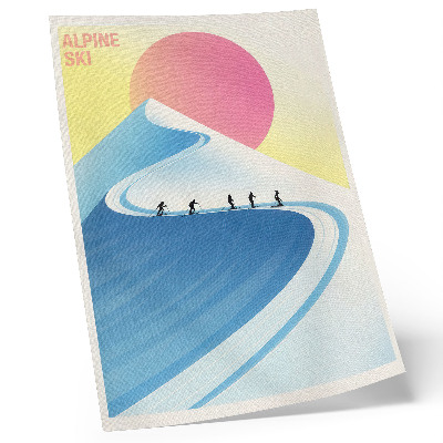 Affiche décorative Une scène minimaliste avec des skieurs et le ciel