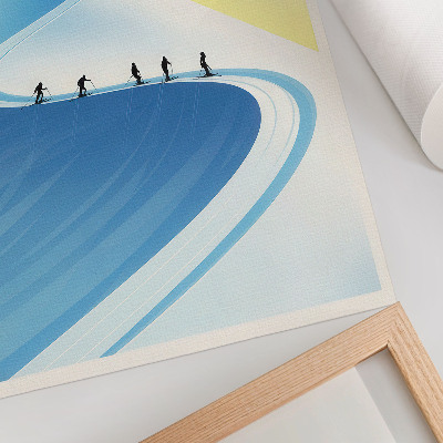 Affiche décorative Une scène minimaliste avec des skieurs et le ciel