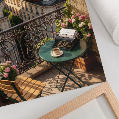 Affiche décorative Café avec balcon et vue sur les immeubles de rapport