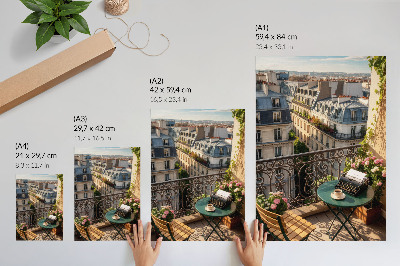 Affiche décorative Café avec balcon et vue sur les immeubles de rapport