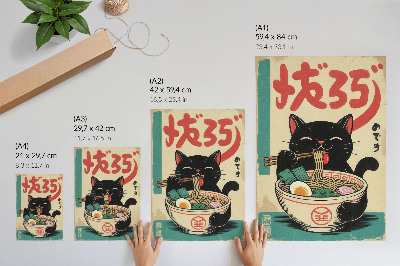 Décoration murale Bol de ramen Black Cat - Inspirations rétro japonaises