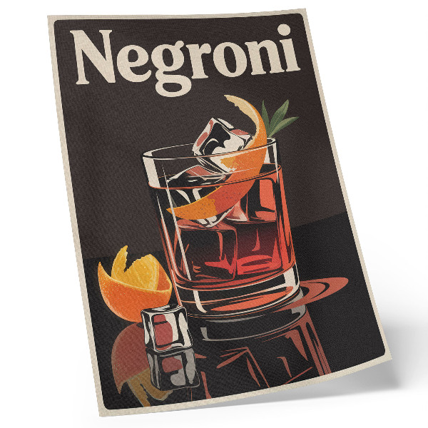 Impression sur toile Boisson servie avec des glaçons et du zeste d'orange