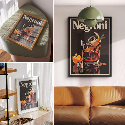 Impression sur toile Boisson servie avec des glaçons et du zeste d'orange
