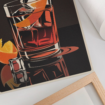 Impression sur toile Boisson servie avec des glaçons et du zeste d'orange