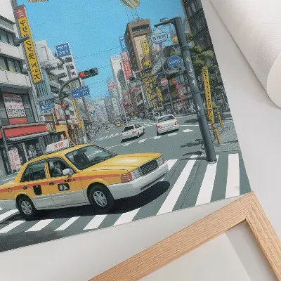Décoration murale surréalisme urbain avec poissons dans une rue moderne