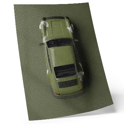 Affiche décorative voiture verte élégante, minimalisme, simplicité
