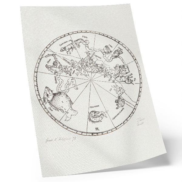 Impression sur toile Hémisphère sud du globe céleste (1515) par Albrecht Dürer