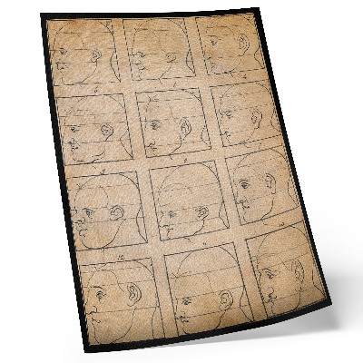 Décoration murale Douze profils humains en contour - dessin d'Albert Dürer, vers 1794