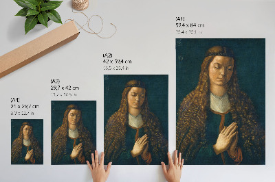 Impression sur toile Portrait d'une jeune femme aux cheveux défaits, 1497, par Albrecht Dürer