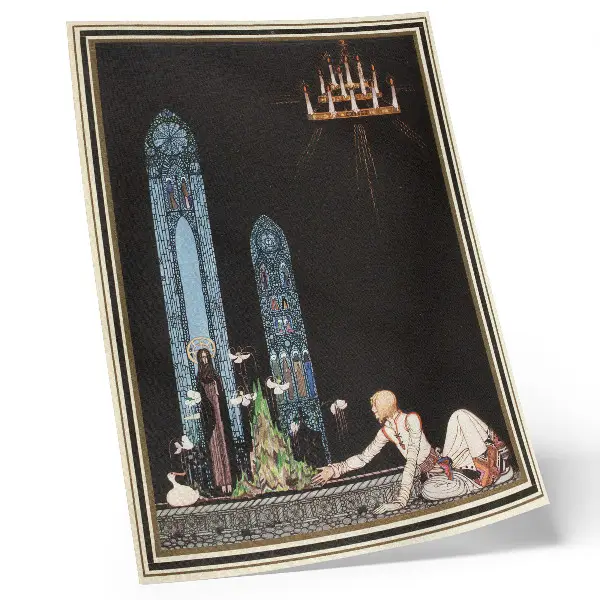 Décoration murale illustration de Kay Nielsen pour le livre À l'est du soleil et à l'ouest de la lune