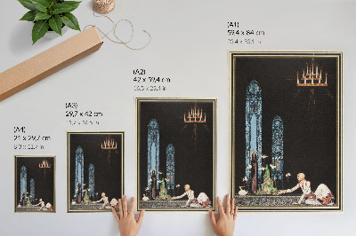 Décoration murale Illustration de Kay Nielsen pour le livre « À l'est du soleil et à l'ouest de la lune » d'Aubrey Beardsley