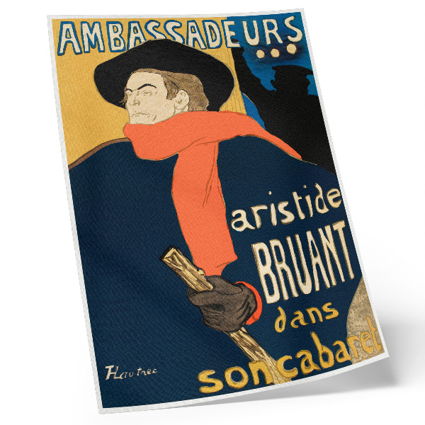 Impression sur toile Les ambassadeurs d'Aristide Bruant dans son cabaret 1892 impression haute résolution par Henri de Toulouse-Lautrec