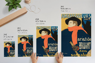 Impression sur toile Les ambassadeurs d'Aristide Bruant dans son cabaret 1892 impression haute résolution par Henri de Toulouse-Lautrec