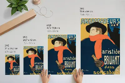 Impression sur toile reproduction haute résolution de l'œuvre Les ambassadeurs d'Aristide Bruant dans son cabaret 1892 par Henri de Toulouse-Lautrec