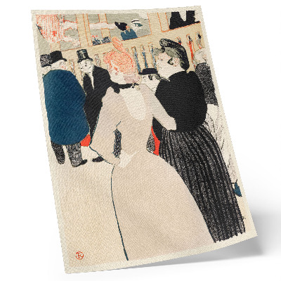Impression sur toile Au Moulin Rouge, La Goulue et sa sœur (1892), estampe haute résolution d'Henri de Toulouse-Lautrec