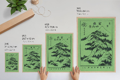 Impression sur toile Les montagnes au-dessus des montagnes d'Hokusai (1834)
