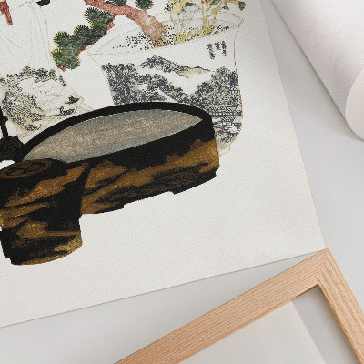 Décoration murale Table à thé de Katsushiki Hokusai (1822) – estampe japonaise d'époque