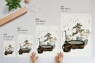 Décoration murale Table à thé de Katsushiki Hokusai (1822) – estampe japonaise d'époque