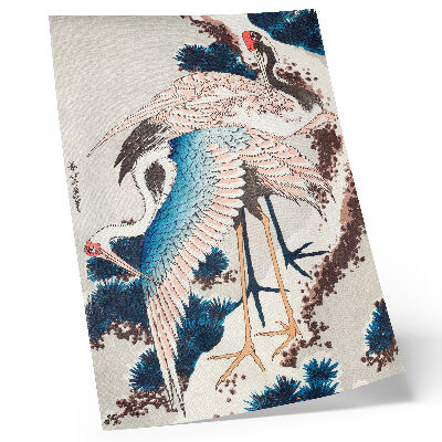 Affiche décorative Grues dans un arbre enneigé, par Katsushiki Hokusai (1834), gravure sur bois ancienne