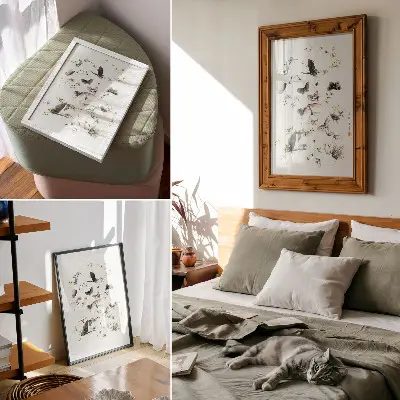 Décoration murale représentant des papillons et des mites d'Hokusai (1830-1850)