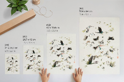 Décoration murale Papillons et mites d'Hokusai (1830-1850)