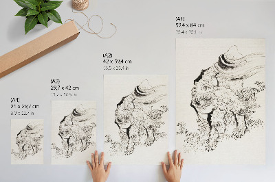Impression sur toile Le Tigre japonais d'Hokusai, Album de croquis (1760-1849)
