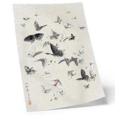 Affiche décorative Papillons et mites d'Hokusai