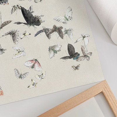 Affiche décorative Papillons et mites d'Hokusai