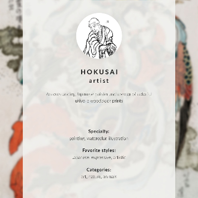 Affiche décorative L'Oiseau de Katsushika Hokusai, extrait de l'Album de croquis (1814), estampe japonaise ancienne.