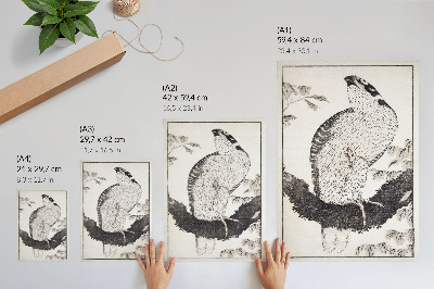 Affiche décorative L'Oiseau de Katsushika Hokusai, extrait de l'Album de croquis (1814), estampe japonaise ancienne.