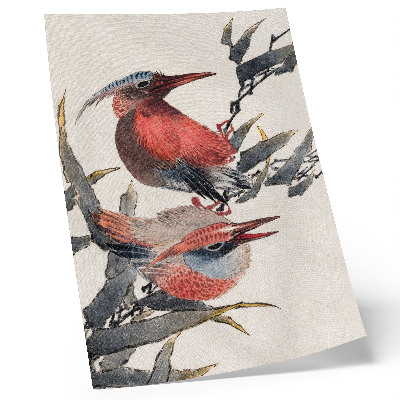 Décoration murale Oiseaux de Katsushika Hokusai, extraits de l'Album de croquis (1814), estampes japonaises anciennes sur bois