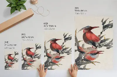 Décoration murale oiseaux de Katsushika Hokusai tirés de l'Album de croquis de 1814, estampes japonaises anciennes sur bois