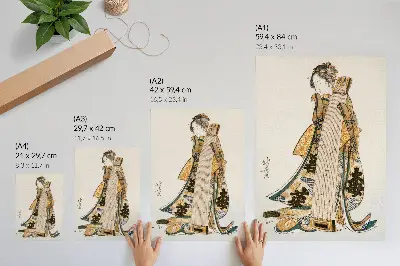Décoration murale motif Hokusai dans le style ukiyo-e vintage