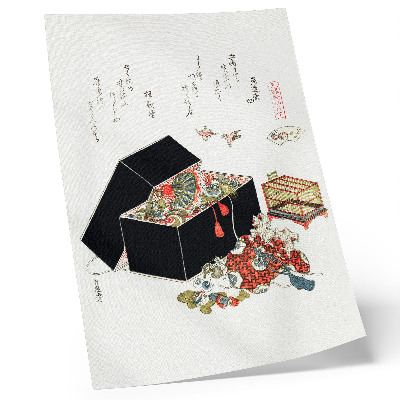Impression sur toile Boîte à bijoux japonaise d'Hokusai (1822)