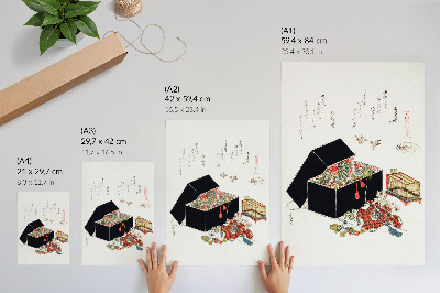 Impression sur toile Boîte à bijoux japonaise d'Hokusai (1822)