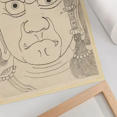 Décoration murale masque Fudō Myōō inspiré de l'école Katsushika Hokusai