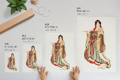 Décoration murale Benten (Déesse de l'Amour) (XVIIIe-XIXe siècle), illustration d'une femme japonaise de l'âge de pierre par Katsushika Hokusai