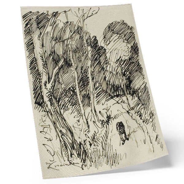 Décoration murale Paysage forestier avec un vagabond par Théophile-Alexandre Pierre Steinlen