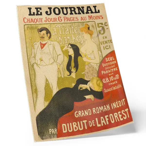 Impression sur toile de La Traitée des Blanches de Théophile-Alexandre Pierre Steinlen