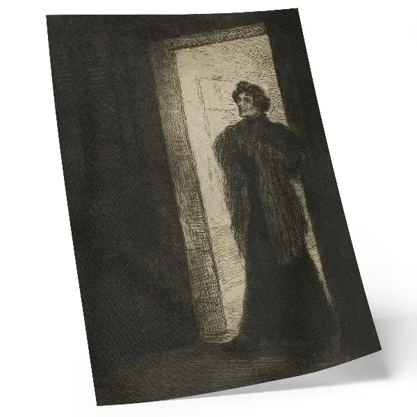 Décoration murale représentant l'œuvre Sur le seuil de Théophile-Alexandre Pierre Steinlen
