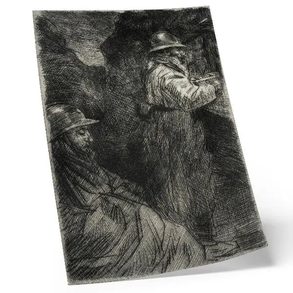 Affiche décorative À la caserne de Théophile Alexandre Steinlen