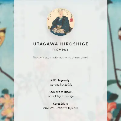 Impression sur toile représentant l'illustration Ukiyo-e de Camélia et Rossignol par Utagawa Hiroshige (1797-1858)