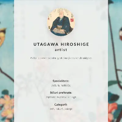 Impression sur toile représentant l'illustration Ukiyo-e de Camélia et Rossignol par Utagawa Hiroshige (1797-1858)
