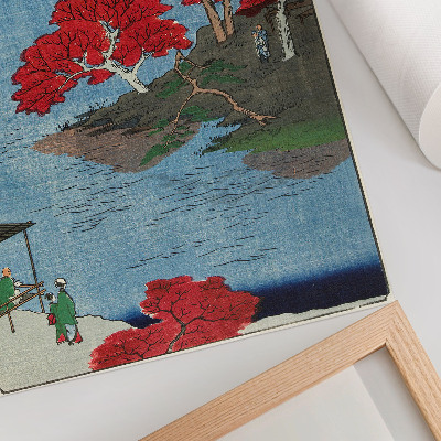 Impression sur toile Automne au temple Akiba à Ukiji (1857), estampe japonaise ancienne d'Utagawa Hiroshige