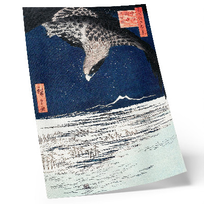 Décoration murale Faucon japonais (1857) vintage Ukiyo-e par Utagawa Hiroshige