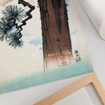 Impression sur toile Pin du Japon (1842-1843) vintage Ukiyo-e par Utagawa Hiroshige