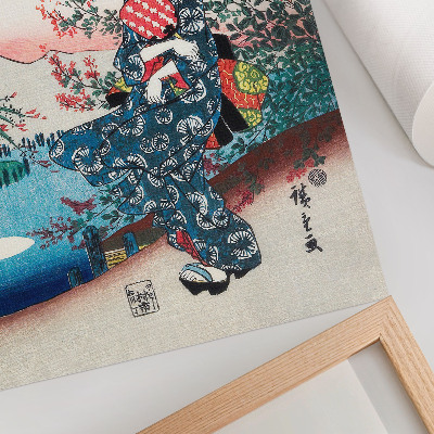 Affiche décorative Femme japonaise (1844-1846), gravure sur bois d'époque par Utagawa Hiroshige
